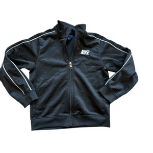 Youth Boys Nike Black & White Stitched Logo Dry Fit Full Zip Track Jacket Sz 6 - Picture 1 of 1