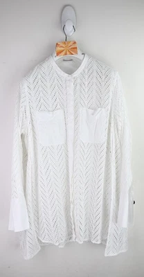 Marlene Birger “Moa” Long Sleeve Brodie Anglaise Blouse In White Size 44/UK12 - Image 1 of 4