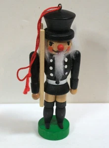 Holzkunst Christian Ulbricht Nussknacker Schornsteinfeger Weihnachtsschmuck 4" Vintage - Bild 1 von 16