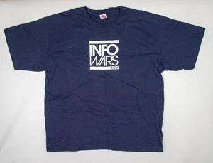 Bayside "Info Wars.Com" dunkelblaues Herrenhemd Größe 2XL - Bild 1 von 2