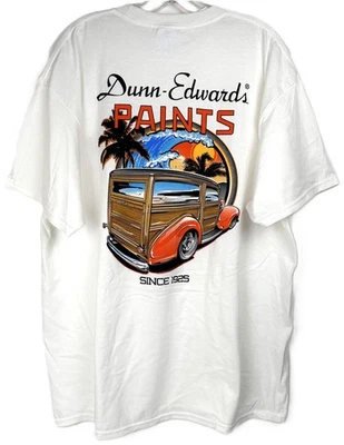 Camiseta Dunn-Edwards Paints 1940 Ford Woody Wagon blanca talla XL NUEVA CON ETIQUETAS Foto 1 de 4