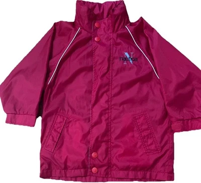 Chaqueta cortavientos Nautica roja vintage para niños con capucha embalable talla 6/grande Foto 1 de 4