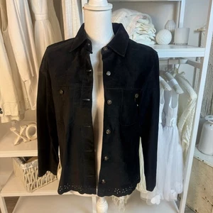 Hemdjacke Ivy Damen Gr. S 100% Wolle schwarz Knopfleiste #3318 - Bild 1 von 9