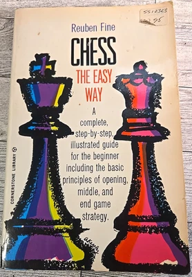 Vintage 1977 Chess The Easy Way Reuben Fine Paperback Game Strategy - Imagem 1 de 4