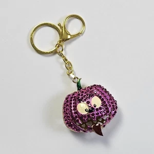 Betsey Johnson Sparkling Hot Pink Pumpkin Halloween Bag Swag Keychain Clip Charm - Picture 1 of 2