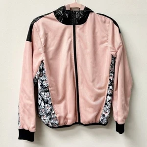 Stella Mccartney Long Sleeve Full Zip Hooded Bomber Jacket Pink/Black Kid 14 Yrs - Picture 1 of 5