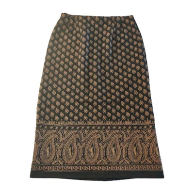 Vintage JM Collection Skirt Womens 12 Paisley Brushed Fabric Southwestern Aztec - Image 1 of 4