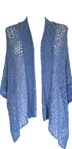 Marble Women's Size M-XL Cardigan Kimono Knitted Blue Acrylic Summer Beach - Picture 1 of 6