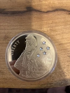 American Mint Layered 24k Gold Pledge of Allegiance w Swarovski Stars Proof Coin - Bild 1 von 2