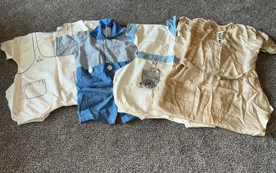 Vintage Baby / Toddler Bubble Romper Lot X 4 Hand Made?  Embroidered  1940's - Image 1 of 4