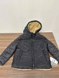 Michael Kors Faux Fur Black Puffer Jacket Size 5/6 For Unisex Toddlers Style - Picture 1 of 5