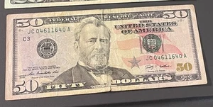 U.S. - Series 2009 $50.00 Federal Reserve Note (RADAR JC 04611640 A) - Picture 1 of 2