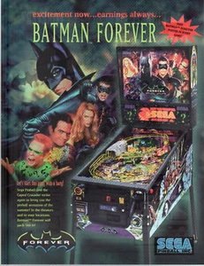 BATMAN FOREVER Original PROMO Pinball Flyer SEGA 1995 Brochure Ad Slick - Picture 1 of 2