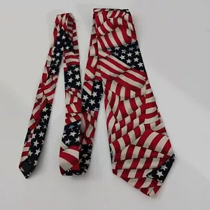 Beans McGee American Flag Men's 100% Cotton Necktie - Picture 1 of 6