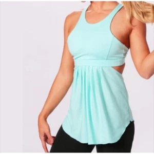 POP FLEX Active Dress Athletic Cutout Top Rainbow Straps Sz 6 Godess Green NEW - Picture 1 of 11
