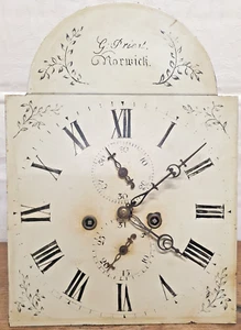 8 Day Longcase Dial & Movement by Priest of Norwich - Circa 1820. - Picture 1 of 13