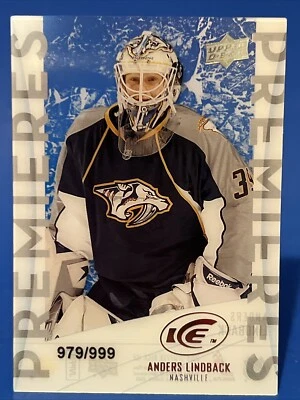 2010-11 Upper Deck Ice Anders Lindback  Ice Premieres Rookie Card /999  SP RC - Image 1 of 3