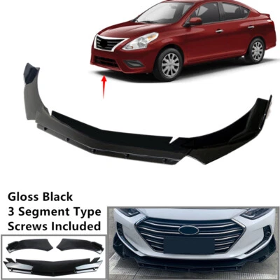 Add-on Universal Fit For Nissan Versa 2015-19 Front Bumper Lip Spoiler Splitter Foto 1 de 4
