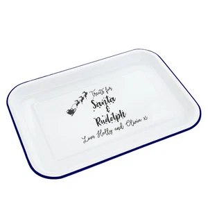 Personalised Treats For Santa Enamel Tray - Picture 1 of 7