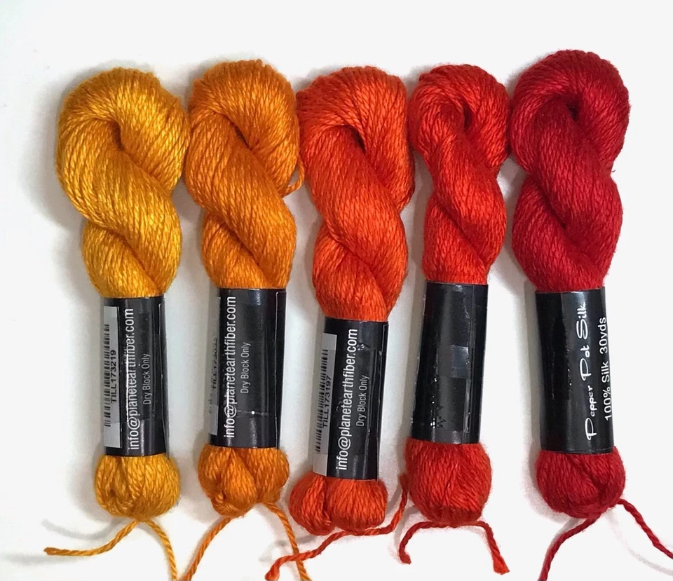 Planet Earth Pepper Pot colección seda hebra única caléndula naranja rojos Foto 1 de 1