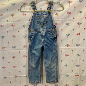 KEY - Denim Blue Jean Bib Carpenter Overalls Youth Size 4 - Vintage - Picture 1 of 6