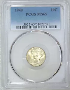 1940 P Mercury Dime PCGS MS65 Original Frosty Luster PQ Just Graded #U91H - Picture 1 of 4