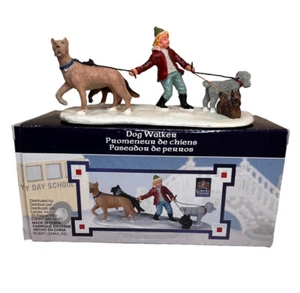 Lemax Carole Towne 2007 Christmas Village Dog Walker Figurine Walking 4 Dogs - Picture 1 of 6