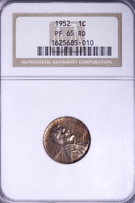 Centavo de trigo Lincoln 1952 a prueba de gemas NGC PF65 RD ENVÍO GRATUITO AER Foto 1 de 3