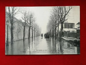 CPA 94 MAISON ALFORT - Inondations de Janvier 1910 - Rue de la Gare Démenagement - Foto 1 di 2