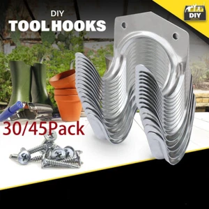45PCS Tool Hooks & Screws | Garage Garden Shed Wall Bike Hanging Storage Utility - Picture 1 of 12