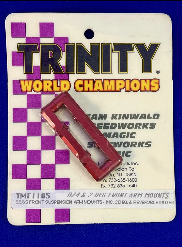 Vintage Trinity Losi XXX-S Front Suspension Arm Mounts 0/4 2 Degree Red TMF1105  - Image 1 of 1