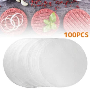 100 Pieces Hamburger Patty Paper Waxed Butcher Paper Sheet Non-stick dgjdL - Picture 1 of 10