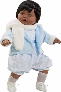 Berbesa - Dulzon negrito bebé lloron con traje y bufanda, 62 cm (8035N1) - Imagen 1 de 1