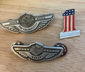 H@RLEY MOTORCYCLE 100-YEAR 1903-2003 HOG H@RLY OWNERS Group ROADHOUSE 3-PIN SET - Picture 1 of 9