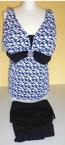 TANKINI BADEMODE HARMONY schwarz weiß blau Gr. 54 Cup C - Bild 1 von 1