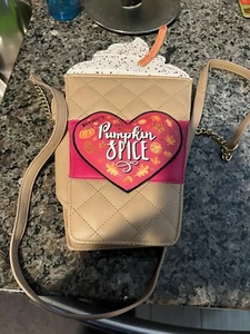 EUC! Betsey Johnson Pumpkin Spice Latte Crossbody Novelty Bag Purse - Picture 1 of 8