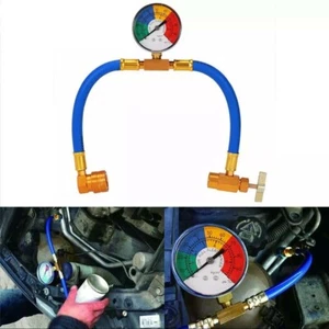 R134a Car AC A/C Refrigeration Air Conditioning Recharge Hose Pressure Gauge * - Picture 1 of 11