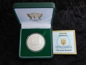 RARE 2013 Ukraine 10 UAH PROOF 1 OZ Silver Great Bustard-box-mintage 5000 - Picture 1 of 2