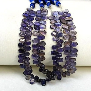 Natural Iolite Gemstone 8x5 mm Size Smooth Pear Shape Beads 8" Strand - Picture 1 of 11