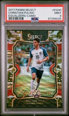 2017-18 Panini Select Christian Pulisic Equalizers Camo /20 Prizm PSA 9 - Imagem 1 de 2