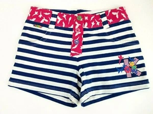 Kenzo Paris Girl's KB26025- Ocean Striped/Floral Fun Logo Shorts Size Small - Picture 1 of 10