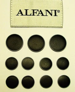 ALFANI replacement buttons 11 pcs black stone effect non-shiny quiet sophisticas - Picture 1 of 10