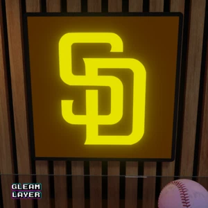 San Diego Padres LED Leuchtkasten MLB Sports Bar Major League Baseball Wandschild - Bild 1 von 5