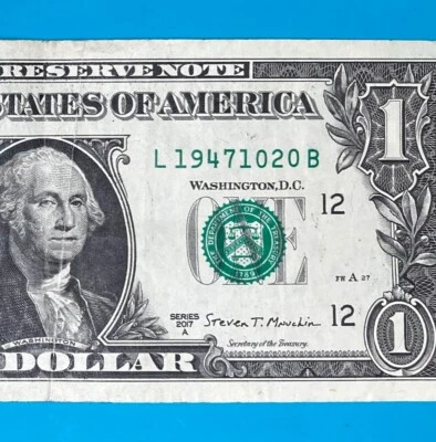 1947 October 20 (L 19471020 B) BIRTHDAY Note $1 One Dollar Bill - Image 1 of 4