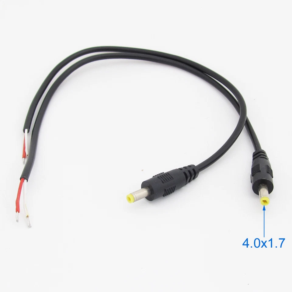 10pcs 30cm/1ft DC Power Cable 4.0x1.7mm DC Tip Plug Straight CCTV Cord Cable - Image 1 of 4