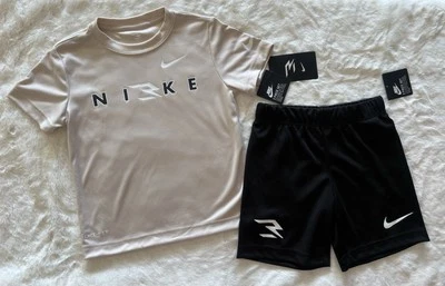 NIKE 3BRAND Little Boy's DRI-FIT Shirt and Shorts Outfit, 2-piece set - Image 1 of 4