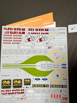 shunko models J191 1991 early/test car Jordan f1 decals 1:20 - Immagine 1 di 4
