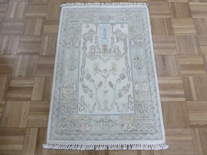 2 x 3 Hand Knotted Ivory Modern Oushak Oriental Rug G16199 - Picture 1 of 8