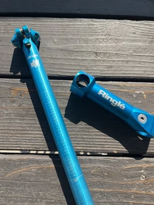 Ringle Moby 座杆和 Zooka Stem 匹配阳极氧化蓝色  — 第 1/4 张图片