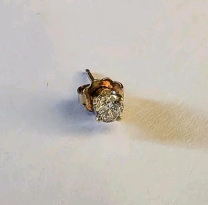 Einzelner Ohrstecker 14 Karat Gelbgold 0,25 kt (1/4 kt) natürlicher Diamant - Bild 1 von 6